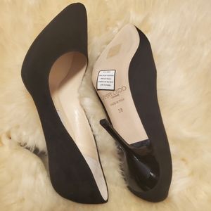 Jimmy Choo black suede platform pumps Sz 38 (Italian sizing)